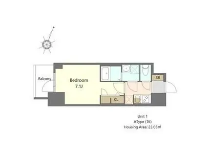 S-RESIDENCE阿波座BOUNCY(1K/14階)の間取り写真