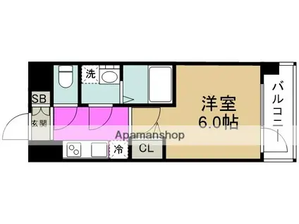 エスリードレジデンス大阪福島シティスクエア(1K/10階)の間取り写真