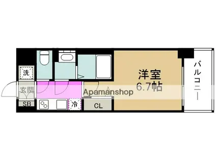 ALIVIS福島海老江(1K/7階)の間取り写真