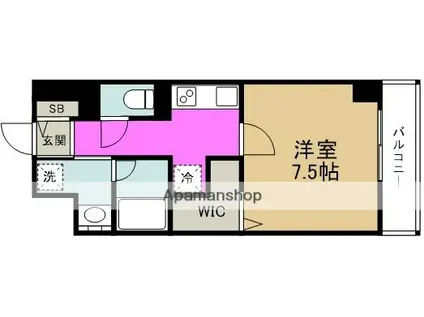 REXIA SHIN UMEDA DUO(1K/6階)の間取り写真