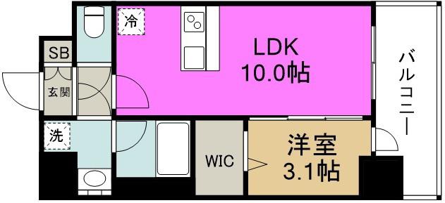 ミラージュパレス大阪ドームPROSPER(1LDK/12階)の間取り写真