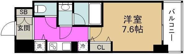 ミラージュパレス大阪ドームPROSPER(1K/8階)の間取り写真