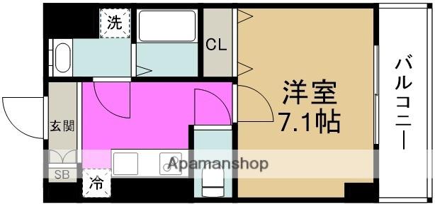 サニーレジデンス吉野Ⅱ(1K/1階)の間取り写真