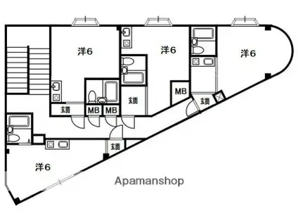 SATSUKI BLD(ワンルーム/3階)の間取り写真