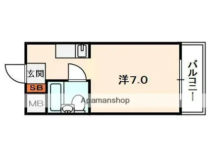 カーサ・カッシーナ牧野(1K/1階)の間取り写真