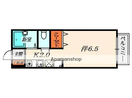 エーリー招提(1K/2階)の間取り写真