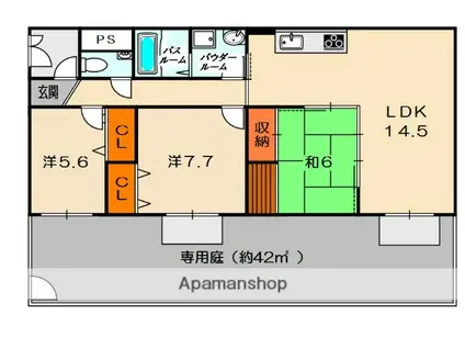 レジデンス東山(3LDK/1階)の間取り写真