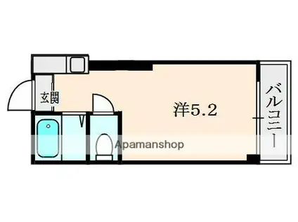 AZUREKUZUHA(1K/3階)の間取り写真