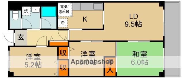 グリーンハイツ門真(3LDK/2階)の間取り写真