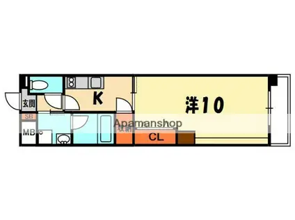 サンセールⅤ(1K/3階)の間取り写真