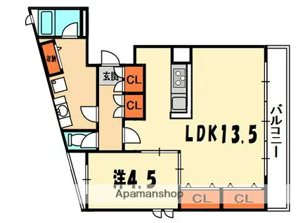 PRIMOLUCE(1LDK/1階)の間取り写真