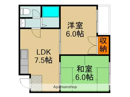 エトワールK(2LDK/4階)の間取り写真