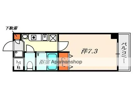 イデアルコートⅢ(1K/2階)の間取り写真