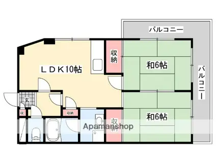 ハイクレスト宮之阪(2LDK/2階)の間取り写真