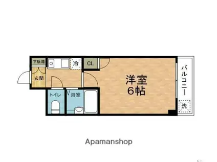 ライクスリー(1K/3階)の間取り写真