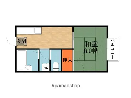 第2晴天ハイツ(1DK/2階)の間取り写真