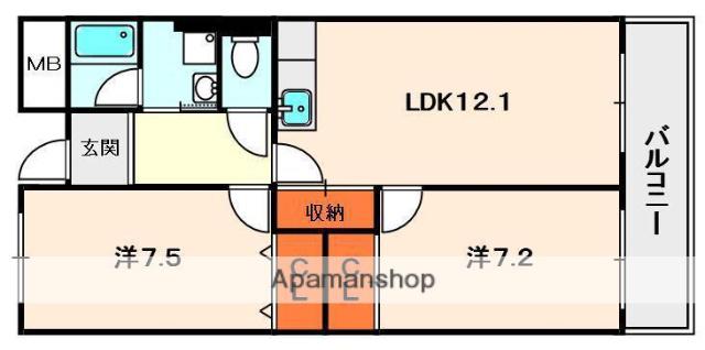 メゾン・ド・シェル(2LDK/1階)の間取り写真