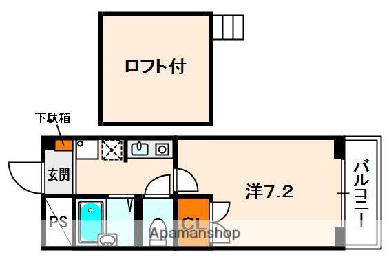 イデアルコートⅠ(1K/3階)の間取り写真