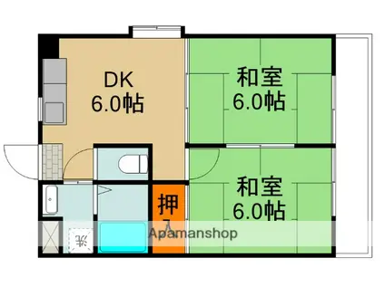 MIWA第3ビル(2DK/5階)の間取り写真