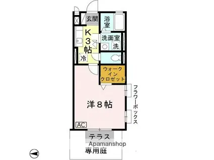 ソフィアKUZUHA(1K/1階)の間取り写真