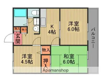 第二メゾン扇(3DK/2階)の間取り写真