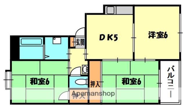 パステルハイツ(3DK/2階)の間取り写真