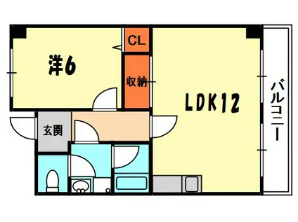 ベルビュー3番館(1LDK/3階)の間取り写真