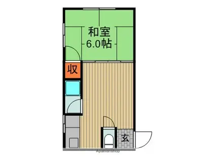 高瀬マンション(1DK/5階)の間取り写真