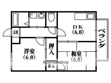 ラメール佐野(2DK/2階)の間取り写真