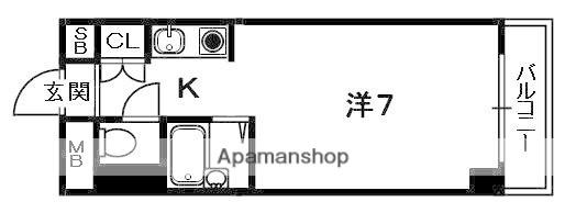 ダモールFUKUI(1K/3階)の間取り写真