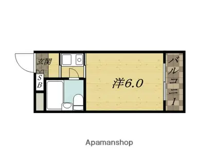 プレアール星田(1K/2階)の間取り写真