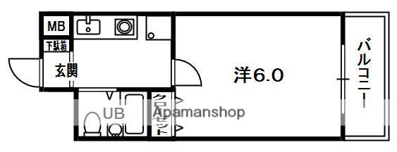 カパオプラザ(1K/3階)の間取り写真