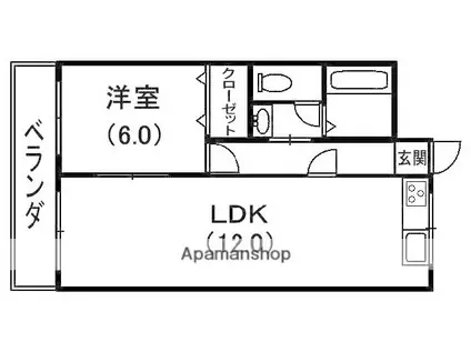 サンシャーリー(1LDK/4階)の間取り写真