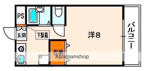 ラポール(1K/2階)の間取り写真