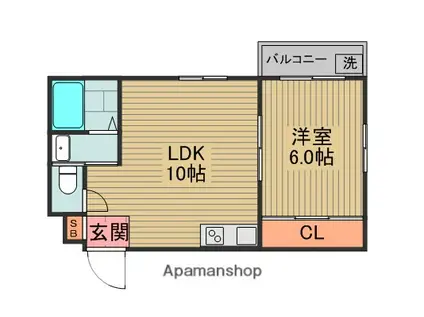 プルミエール千山(1DK/3階)の間取り写真