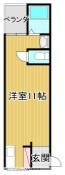 清水ハイツ(ワンルーム/2階)の間取り写真