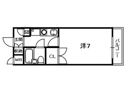 大東御殿山ビル(1K/4階)の間取り写真