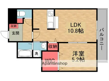 ルミエール星田(1LDK/5階)の間取り写真