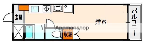 デイジーコート牧野(ワンルーム/1階)の間取り写真