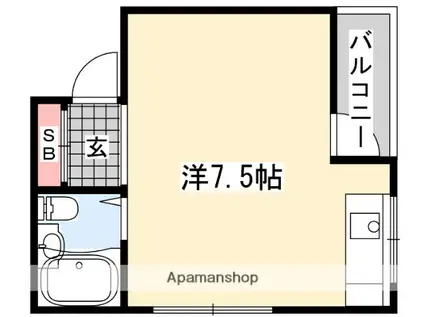 ドミシル萱島(ワンルーム/1階)の間取り写真