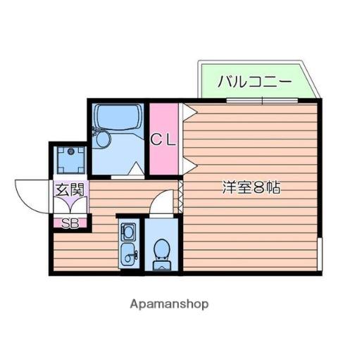 ライフハイム 須賀(1K/3階)の間取り写真