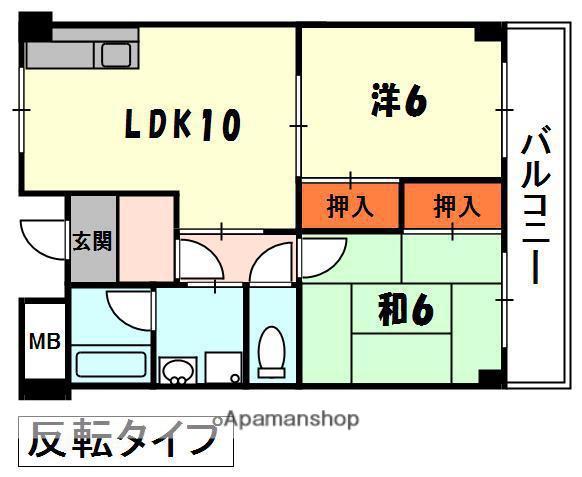 アスカサンハイム(2LDK/1階)の間取り写真