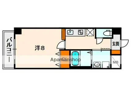 アーモンド樟葉(1K/4階)の間取り写真