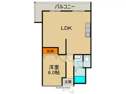 ヴィラナリー柳町(1LDK/2階)の間取り写真
