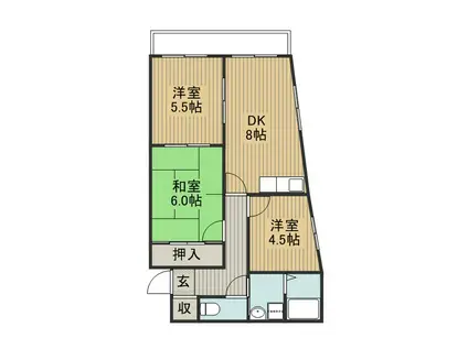 ロイヤルハイツ木村2号館(2LDK/2階)の間取り写真
