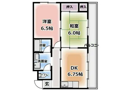 ロイヤルハイツ木村2号館(2DK/3階)の間取り写真