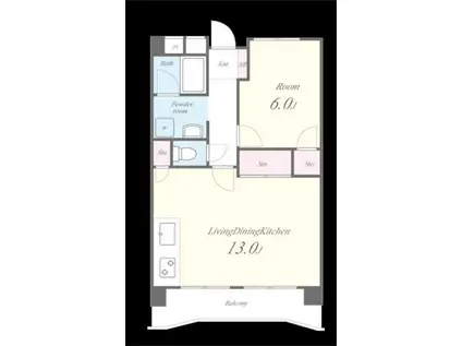 グランデあんご(1LDK/9階)の間取り写真