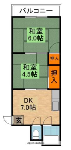 アネックス門真(2DK/2階)の間取り写真