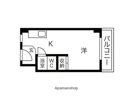 シャト-ピネール(1K/5階)の間取り写真