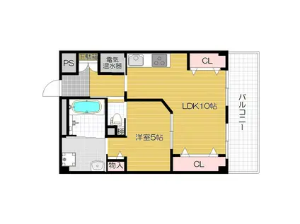 サンリスタ守口(1DK/1階)の間取り写真